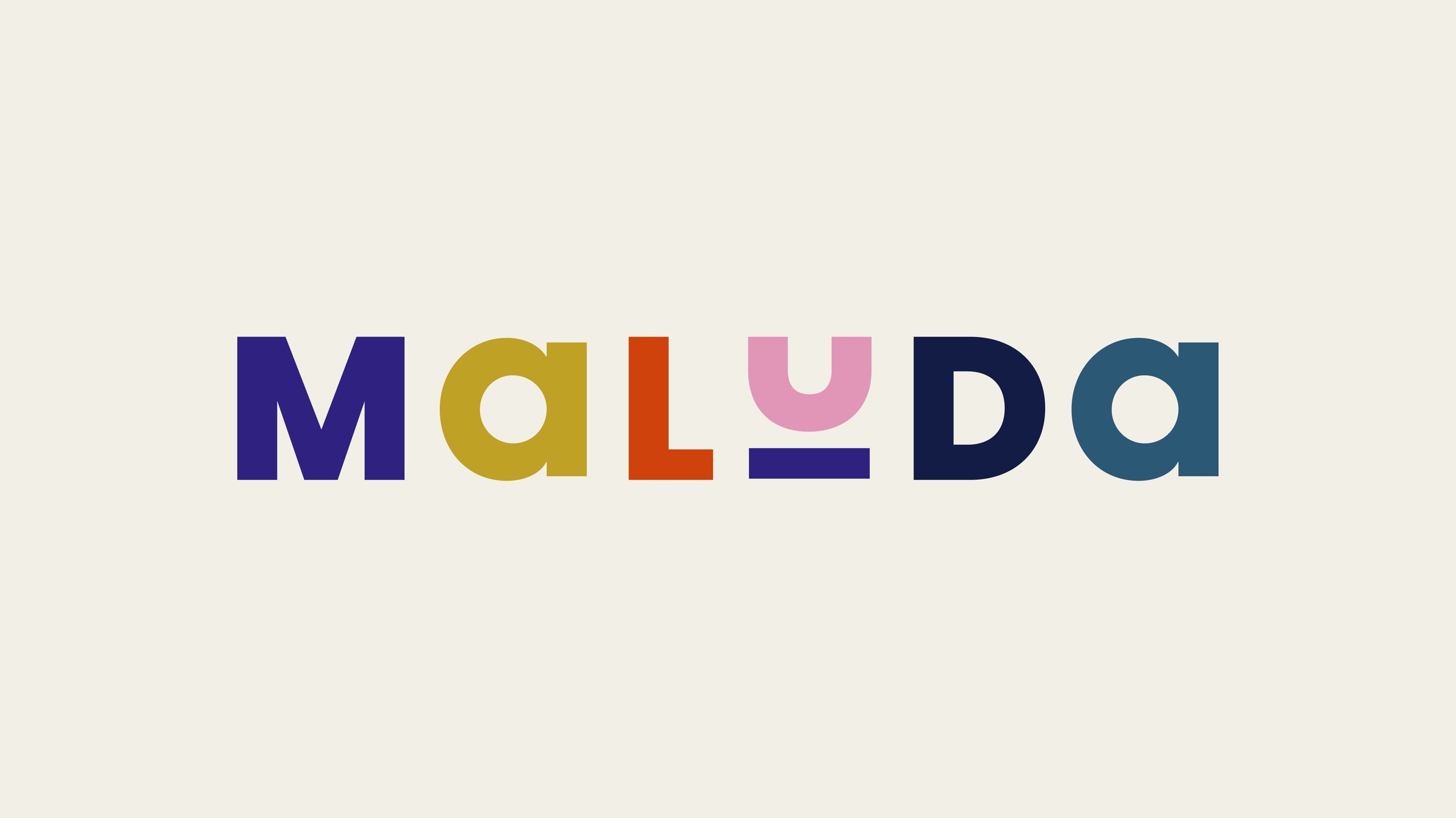 Colorful 'MALUDA' logo on a white background